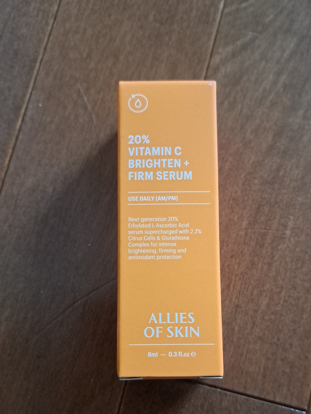Allies of Skin 20% Vitamin C Brighten + Firm Serum - orange box